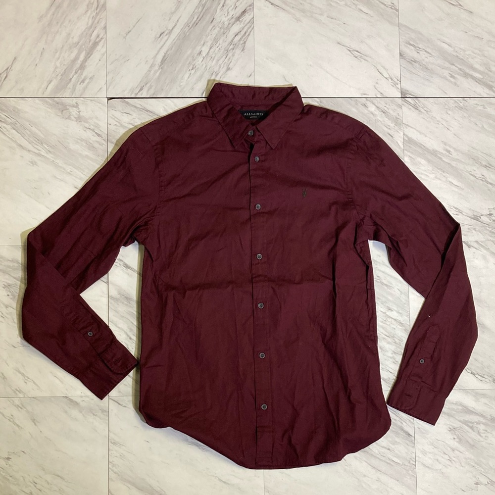 All Saints maroon button up